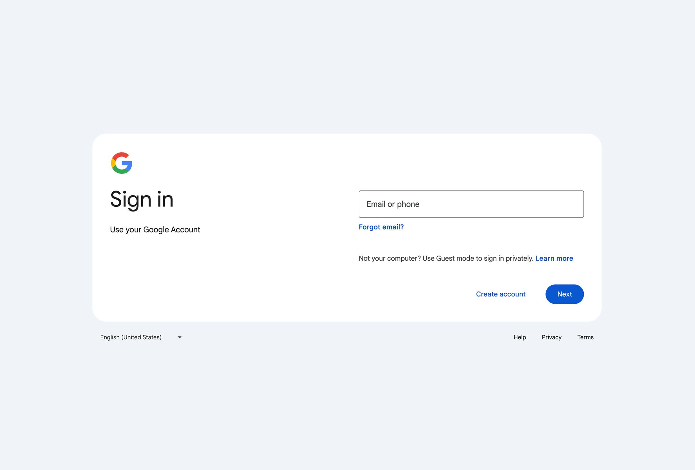 Log in to Google Account